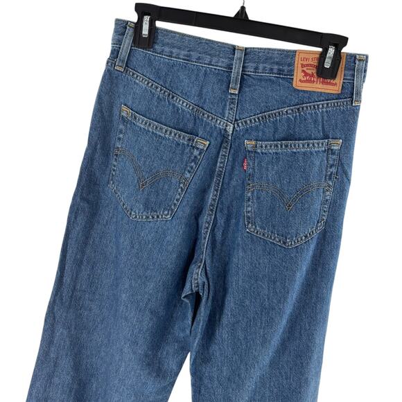 Levi's Blue High Waisted Straight Leg Jeans - Picture 7 of 11